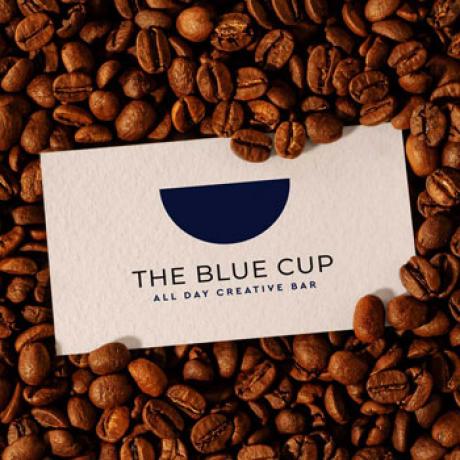business card with new logo design in coffee beans